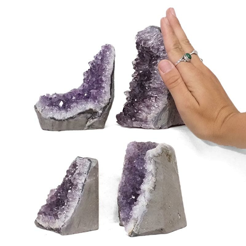 2.35kg Amethyst Crystal Geode Specimen Set 4 Pieces DR334 4 2.35kg Amethyst Crystal Geode Specimen Set 4 Pieces DR334 | Himalayan Salt Factory