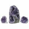 2.54kg Amethyst Crystal Geode Specimen Set 3 Pieces DR335 | Himalayan Salt Factory