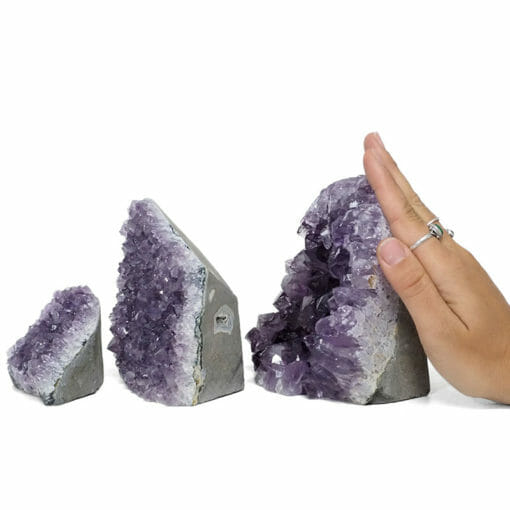 2.63kg Amethyst Crystal Geode Specimen Set 3 Pieces DR338 | Himalayan Salt Factory