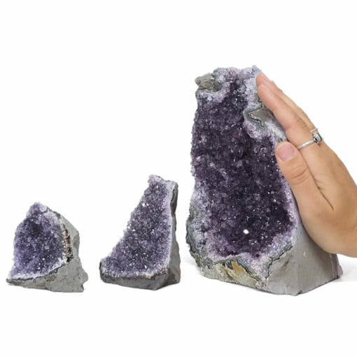 2.63kg Amethyst Crystal Geode Specimen Set 3 Pieces DR339 | Himalayan Salt Factory