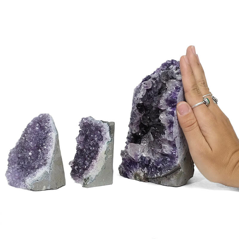 2.57kg Amethyst Crystal Geode Specimen Set 3 Pieces DR340 4 2.57kg Amethyst Crystal Geode Specimen Set 3 Pieces DR340 | Himalayan Salt Factory