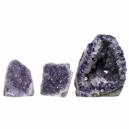 2.57kg Amethyst Crystal Geode Specimen Set 3 Pieces DR340 | Himalayan Salt Factory