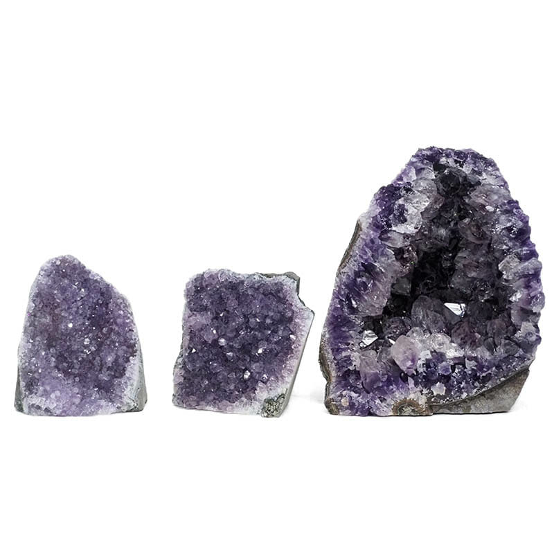 2.57kg Amethyst Crystal Geode Specimen Set 3 Pieces DR340 3 2.57kg Amethyst Crystal Geode Specimen Set 3 Pieces DR340 | Himalayan Salt Factory