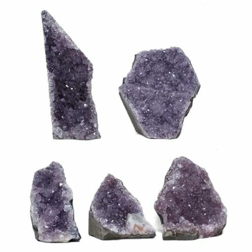 2.44kg Amethyst Crystal Geode Specimen Set 5 Pieces DR342 | Himalayan Salt Factory