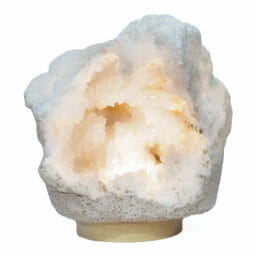 Natural Calcite Geode Lamp with Large LED Light Base DB378 | Himalayan Salt Factory