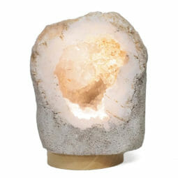 Natural Calcite Geode Lamp with Large LED Light Base DB381 | Himalayan Salt Factory