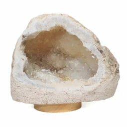 Natural Calcite Geode Lamp with Large LED Light Base DB384 | Himalayan Salt Factory
