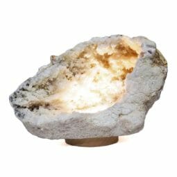 Natural Calcite Geode Lamp with Large LED Light Base DB386 | Himalayan Salt Factory