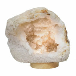 Natural Calcite Geode Lamp with Large LED Light Base DB388 | Himalayan Salt Factory