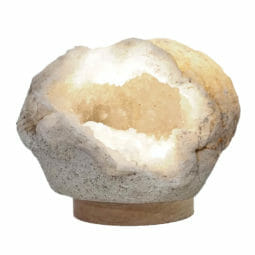 Natural Calcite Geode Lamp with Large LED Light Base DN1715 | Himalayan Salt Factory