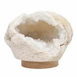 Natural Calcite Geode Lamp with Large LED Light Base DN1715 | Himalayan Salt Factory