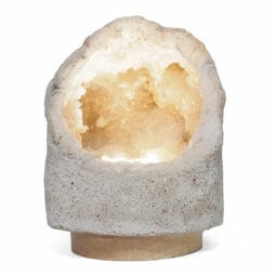Natural Calcite Geode Lamp with Large LED Light Base DN1716 | Himalayan Salt Factory