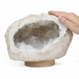 Natural Calcite Geode Lamp with Large LED Light Base DN1722 | Himalayan Salt Factory
