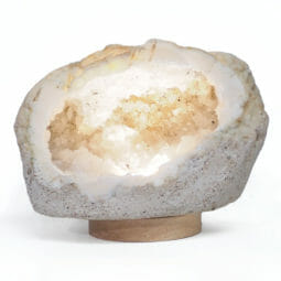 Natural Calcite Geode Lamp with Large LED Light Base DN1722 | Himalayan Salt Factory