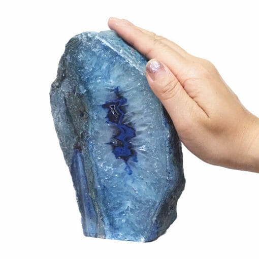 1.71kg Blue Agate Crystal Lamp N1905 | Himalayan Salt Factory