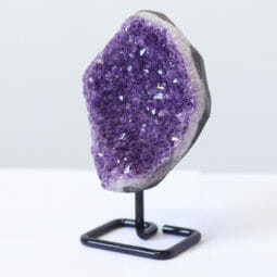 1.40kg Amethyst Druze Cluster on Metal Stand DO6 | Himalayan Salt Factory