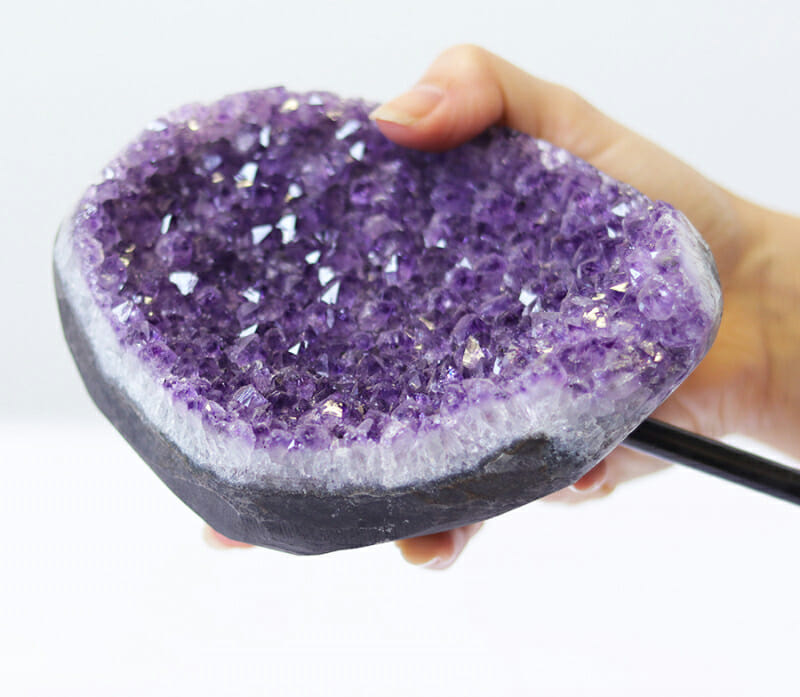 1.40kg Amethyst Druze Cluster on Metal Stand DO6 6 1.40kg Amethyst Druze Cluster on Metal Stand DO6 | Himalayan Salt Factory