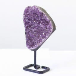1.18kg Amethyst Druze Cluster on Metal Stand DO8 | Himalayan Salt Factory