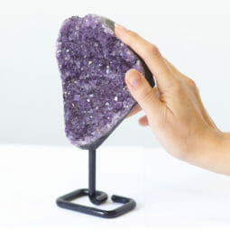 1.18kg Amethyst Druze Cluster on Metal Stand DO8 11 1.18kg Amethyst Druze Cluster on Metal Stand DO8 | Himalayan Salt Factory