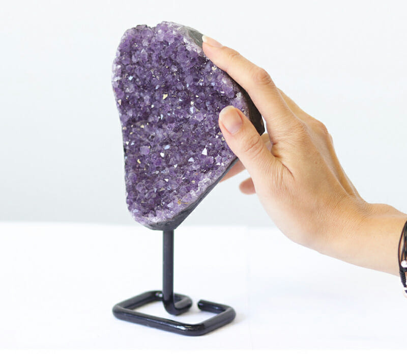 1.18kg Amethyst Druze Cluster on Metal Stand DO8 7 1.18kg Amethyst Druze Cluster on Metal Stand DO8 | Himalayan Salt Factory