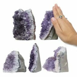 2.55kg Amethyst Crystal Geode Specimen Set 5 Pieces DR348 | Himalayan Salt Factory