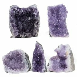 2.55kg Amethyst Crystal Geode Specimen Set 5 Pieces DR348 | Himalayan Salt Factory