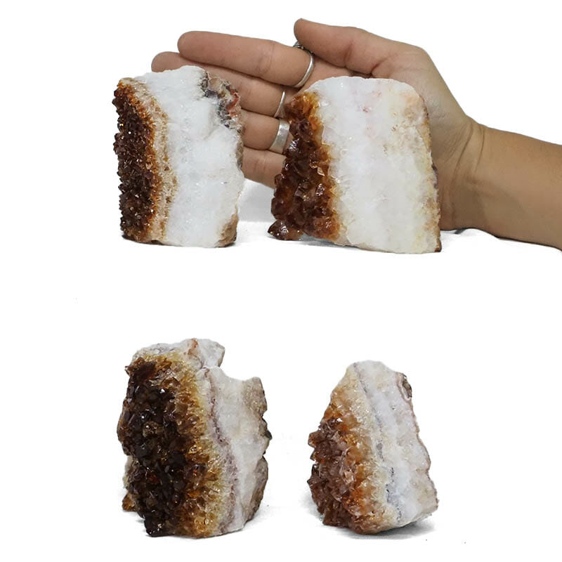 1.67kg Citrine Mini Cluster Specimen Set 4 Pieces DR358 4 1.67kg Citrine Crystal Geode Specimen Set 4 Pieces DR358 | Himalayan Salt Factory