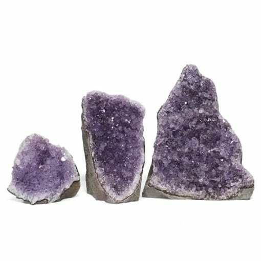 2.47kg Amethyst Crystal Geode Specimen Set 3 Pieces DR367 | Himalayan Salt Factory