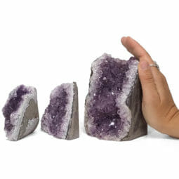 2.43kg Amethyst Crystal Geode Specimen Set 3 Pieces DR370 | Himalayan Salt Factory