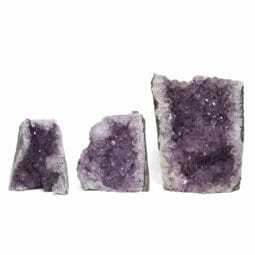 2.43kg Amethyst Crystal Geode Specimen Set 3 Pieces DR370 | Himalayan Salt Factory