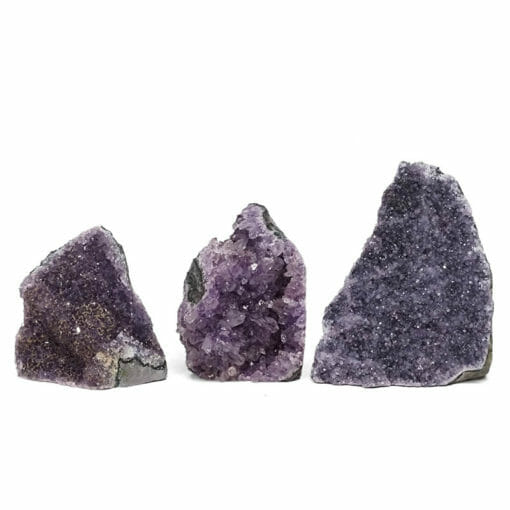 2.55kg Amethyst Crystal Geode Specimen Set 3 Pieces DR377 | Himalayan Salt Factory