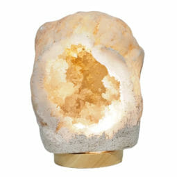 3.92kg Natural Calcite Geode Lamp with Large LED Light Base DB400 | Himalayan Salt Factory