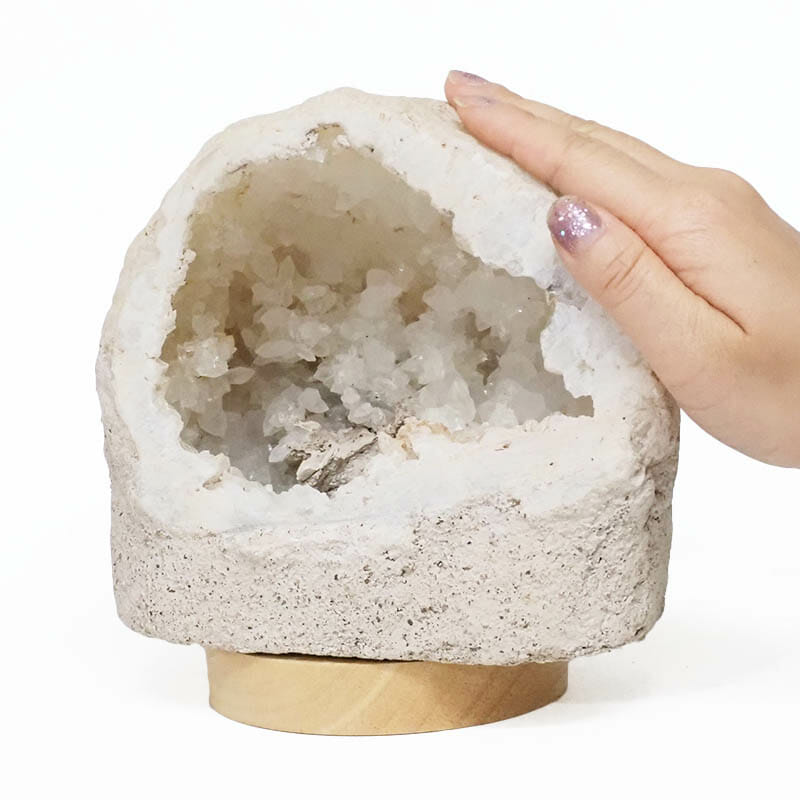 2.63kg Natural Calcite Geode Lamp with Large LED Light Base DB406 5 2.63kg Natural Calcite Geode Lamp with Large LED Light Base DB406 | Himalayan Salt Factory