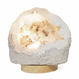 2.63kg Natural Calcite Geode Lamp with Large LED Light Base DB406 | Himalayan Salt Factory