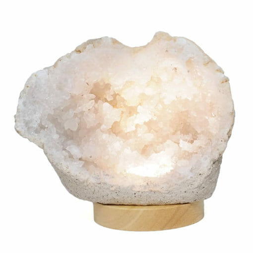 2.58kg Natural Calcite Geode Lamp with Large LED Light Base DB407 | Himalayan Salt Factory