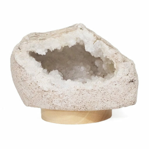 2.17kg Natural Calcite Geode Lamp with Large LED Light Base DB414 | Himalayan Salt Factory