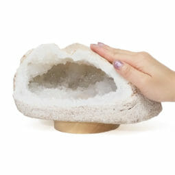 2.78kg Natural Calcite Geode Lamp with Large LED Light Base DB416 | Himalayan Salt Factory