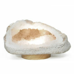 2.78kg Natural Calcite Geode Lamp with Large LED Light Base DB416 | Himalayan Salt Factory