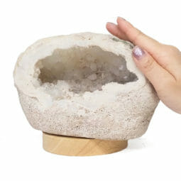 1.88kg Natural Calcite Geode Lamp with Large LED Light Base DB417 | Himalayan Salt Factory