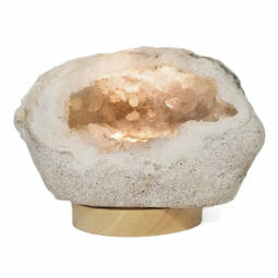 1.88kg Natural Calcite Geode Lamp with Large LED Light Base DB417 | Himalayan Salt Factory