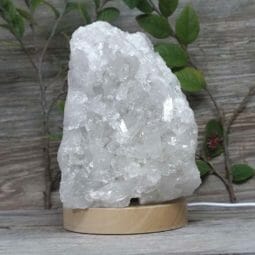 Natural Clear Quartz Cluster Lamp on LED Large Base DB435 | Himalayan Salt Factory