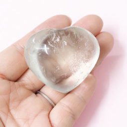 Clear Quartz Small Heart Palm Stone - C Grade | Himalayan Salt Factory
