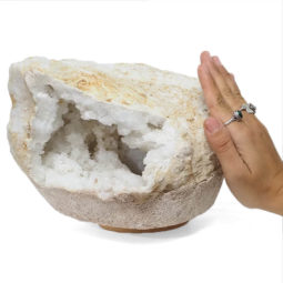 6.36kg Natural Calcite Geode Lamp with Large LED Light Base DB509 | Himalayan Salt Factory