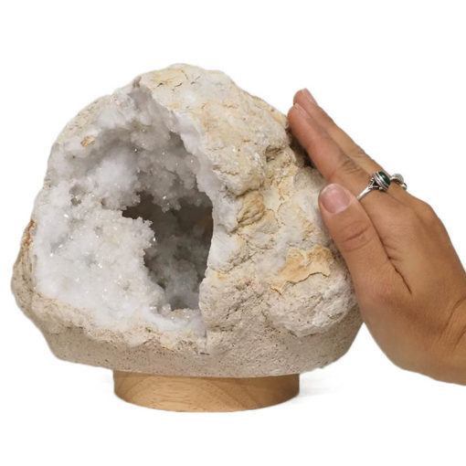 3.55kg Natural Calcite Geode Lamp with Large LED Light Base DB515 | Himalayan Salt Factory