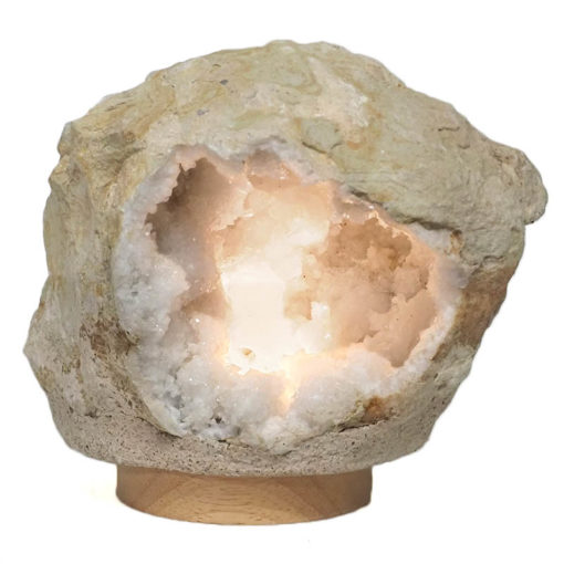 3.61kg Natural Calcite Geode Lamp with Large LED Light Base DB520 | Himalayan Salt Factory