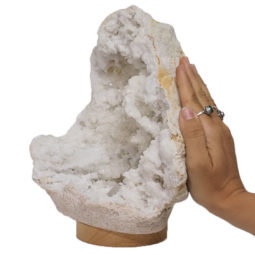 3.83kg Natural Calcite Geode Lamp with Large LED Light Base DB522 | Himalayan Salt Factory