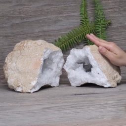 Natural Calcite Geode Pair N1957 | Himalayan Salt Factory