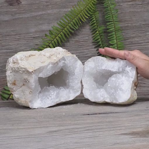 Natural Calcite Geode Pair N1959 | Himalayan Salt Factory