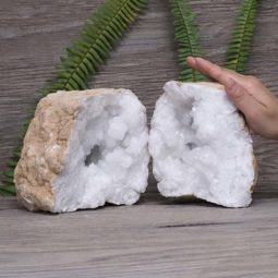6.30kg Natural Calcite Geode Pair S1177 | Himalayan Salt Factory