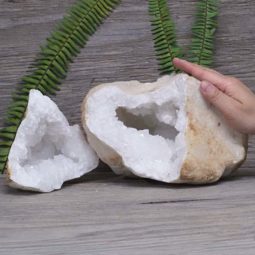 6.17kg Natural Calcite Geode Pair S1181 | Himalayan Salt Factory